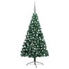 vidaXL Artificial Half Pre-lit Christmas Tree with Ball Set Green 210 cm