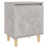 vidaXL Bed Cabinets with Solid Wood Legs 2pcs Concrete Grey 40x30x50cm