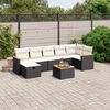 vidaXL 8 Piece Garden Sofa Set with Cushions Black Poly Rattan