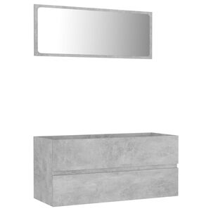 vidaXL 2 Piece Bathroom Furniture Set Concrete Grey Engineered Wood