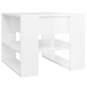 vidaXL Coffee Table High Gloss White 55,5x55x45 cm Engineered Wood