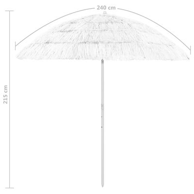vidaXL Hawaii Beach Umbrella White 240 cm