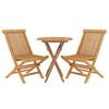 vidaXL 3 Piece Garden Dining Set Solid Wood Teak