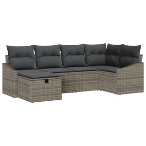vidaXL Sofa Set with Cushion 7 pcs Poly Rattan
