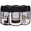 vidaXL Foldable Dog Playpen with Carrying Bag Black 125x125x61 cm