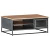 vidaXL Coffee Table | Grey | Solid Acacia wood, glass, powder-coated steel