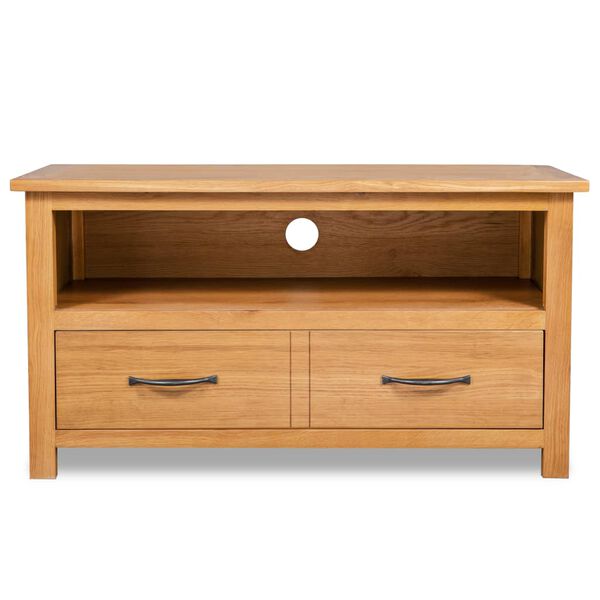 vidaXL TV Cabinet 90x35x48 cm Solid Oak Wood