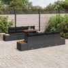 vidaXL Garden Sofa Set with Storage 9 pcs Black Poly rattan