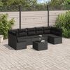 vidaXL 8 Piece Garden Sofa Set with Cushions Black Poly Rattan