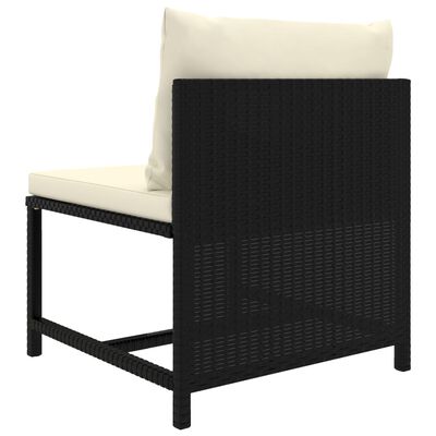 vidaXL 8 Piece Garden Lounge Set with Cushions Poly Rattan Black