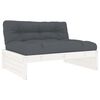 vidaXL 5 Piece Garden Lounge Set with Cushions White Solid Wood