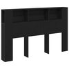 vidaXL Headboard Cabinet Black Oak Engineered Wood