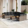 vidaXL 9 Piece Garden Sofa Set with Cushions Grey Poly Rattan