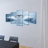 Canvas Wall Print Set Swan 100 x 50 cm
