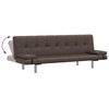 vidaXL Sofa Bed with Two Pillows Brown Faux Leather