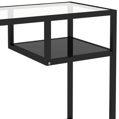 vidaXL Computer Desk Black 100x36x74 cm Glass