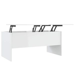 vidaXL Coffee Table High Gloss White 102x50,5x46,5 cm Engineered Wood