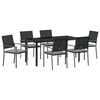vidaXL Garden Dining Set 7 pcs Black and Light Grey PE Rattan