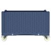 vidaXL Garden Planter with Wheels Blue Grey 80x50x54 cm PP