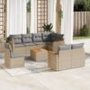 vidaXL 9 Piece Garden Sofa Set with Cushions Beige Poly Rattan