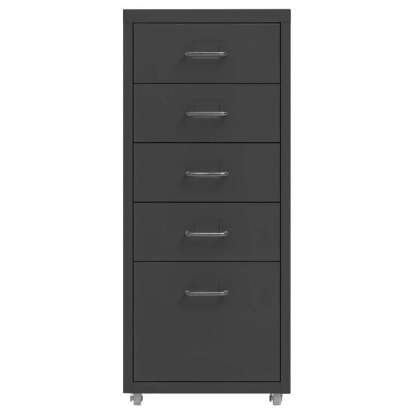 vidaXL Mobile File Cabinet Anthracite 28x41x69 cm Metal