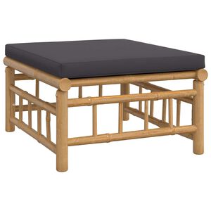 vidaXL Garden Footstool with Dark Grey Cushion Bamboo