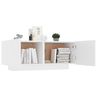 vidaXL Bedside Cabinet White 100x35x40 cm Engineered Wood