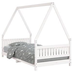 vidaXL Kids Bed Frame White 90x190 cm Solid Wood Pine