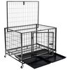 vidaXL Heavy Duty Dog Cage with Wheels Steel 98x72x77 cm