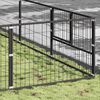 vidaXL Dog Kennel Black 90 m&sup2; Steel