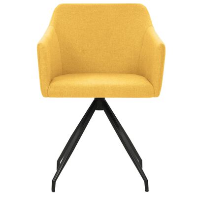 vidaXL Swivel Dining Chairs 2 pcs Mustard Yellow Fabric