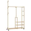 vidaXL Clothes Rack with Shelves and Wheels 100x38x175,5 cm Bamboo