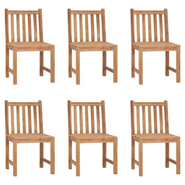 vidaXL Garden Chairs 6 pcs with Cushions Solid Teak Wood