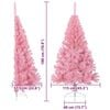 vidaXL Artificial Pre-lit Christmas Tree with 300 LEDs Pink 180 cm PVC