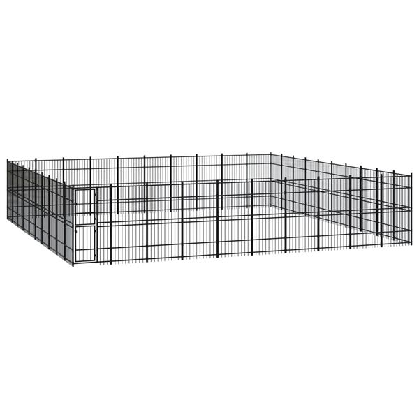 vidaXL Outdoor Dog Kennel Steel 92.16 m²