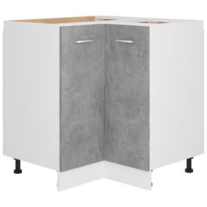 vidaXL Corner Bottom Cabinet | Concrete grey | Engineered wood | Medium