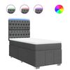 vidaXL Box Spring Bed with Mattress Dark Grey King Single Fabric