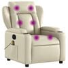 vidaXL Massage Recliner Chair Cream Faux Leather