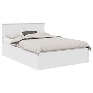 vidaXL Bed Frame with Headboard White 150 x 200 cm Engineered Wood