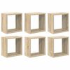vidaXL Cube Shelf | Set of 6 | Sonoma oak | Engineered wood | 26x15x26 cm
