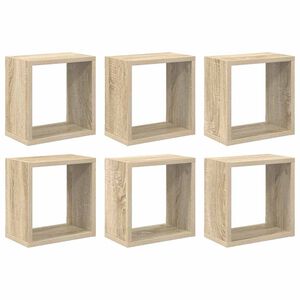 vidaXL Cube Shelf | Set of 6 | Sonoma oak | Engineered wood | 26x15x26 cm