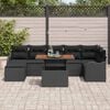 vidaXL Garden Sofa Set with Storage 8 pcs Black Poly rattan