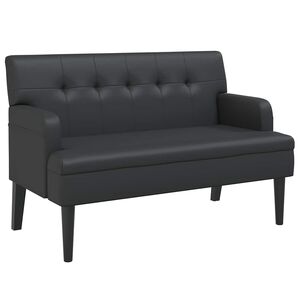 vidaXL Bench with Backrest Black 112x65,5x75 cm Faux Leather