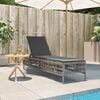 vidaXL Sun Lounger with Cushion Grey Poly Rattan