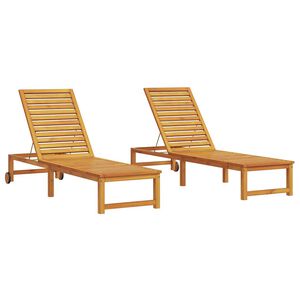 vidaXL Sun Lounger 2 pcs Solid Acacia Wood Brown