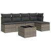 vidaXL 6 Piece Garden Sofa Set with Cushions Grey Poly Rattan
