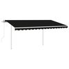 vidaXL Automatic Retractable Awning with Posts 4x3 m Anthracite