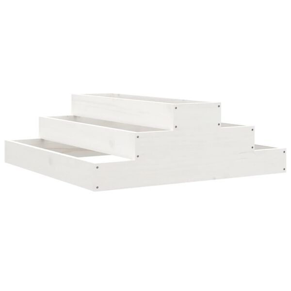 vidaXL Planter White 80x80x27 cm Solid Wood Pine