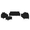 vidaXL 4 Piece Sofa Set with Cushions Black Velvet