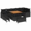 vidaXL Garden Sofa Set 9 pcs 8-Seater Black
